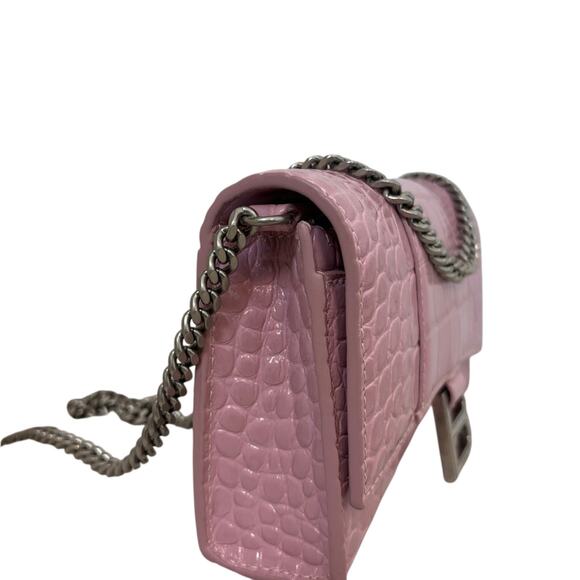 BALENCIAGA - Hourglass Leather Wallet On Chain - Picture 4 of 8